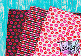 Kisses! - U.S. Designer Faux Leather Printed Fabric Sheets