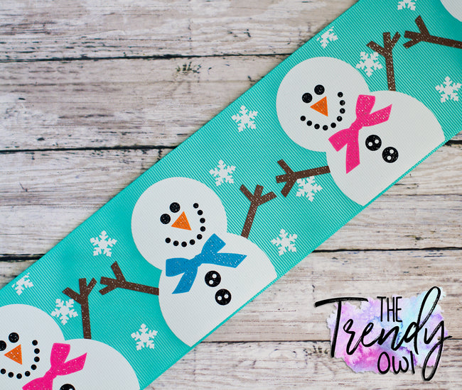 3" Winter Snowman on Tropic - BY THE YARD