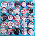 PATRIOTIC / 4TH OF JULY - 25pc. Flat Back Button Grab Bag