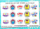 "Love To Learn" - Back To School Themed - 1" Bottle Cap Images - INSTANT DOWNLOAD