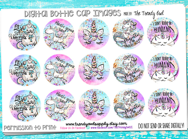 "Majestic"  - 1" Bottle Cap Images - INSTANT DOWNLOAD