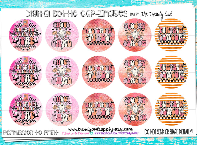 Ghoul Gang- Halloween Sayings - 1" Bottle Cap Images - INSTANT DOWNLOAD