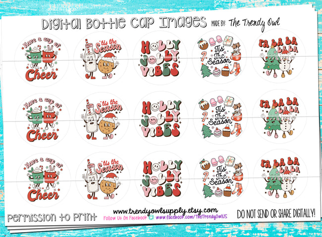 Tis The Season- Christmas Sayings - 1" Bottle Cap Images - INSTANT DOWNLOAD
