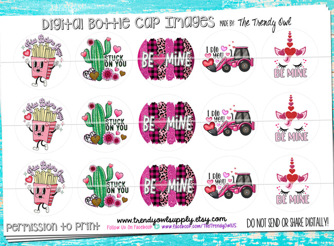 I Dig You - Valentine's Day (vday) Sayings - 1" Bottle Cap Images - INSTANT DOWNLOAD