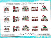 Merry and Bright - Christmas Sayings - 1" Bottle Cap Images - INSTANT DOWNLOAD