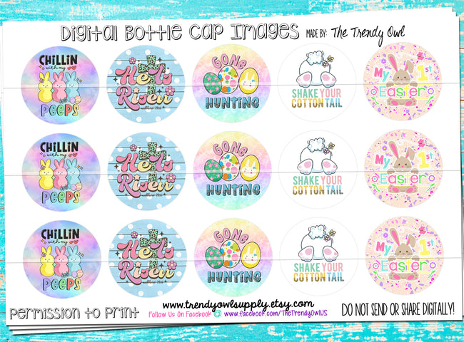 Gone Hunting - Spring + Easter Sayings - 1" Bottle Cap Images - INSTANT DOWNLOAD