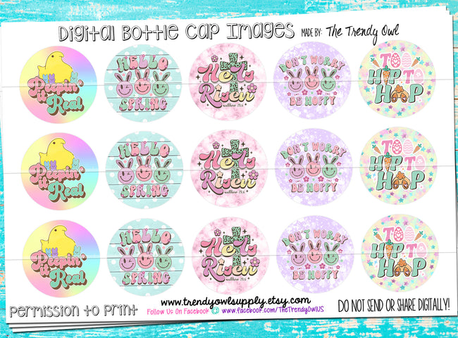 Hello Spring - Spring + Easter Sayings - 1" Bottle Cap Images - INSTANT DOWNLOAD