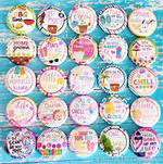 SUMMER / VACATION - 25pc. Flat Back Button Grab Bag