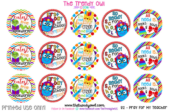 Back To School - #prayformyteacher - 1" Bottle Cap Images - INSTANT DOWNLOAD