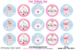 Shabby Chic Tea Party - 1" BOTTLE CAP IMAGES - INSTANT DOWNLOAD