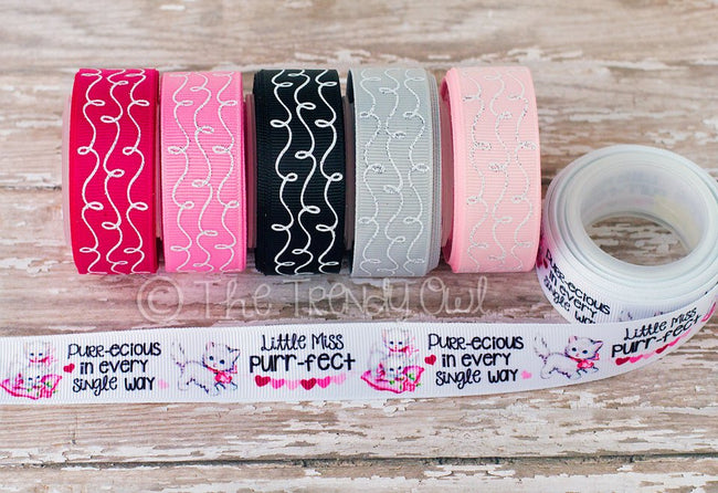 7/8" Little Miss PURR-fect - 5yd Roll