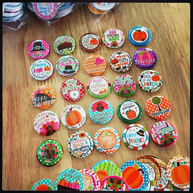 FALL/THANKSGIVING - 25pc. Flat Back Button Grab Bag