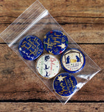 Flat Back Buttons M2M  "Believe In The Magic" "Jesus Is The Reason For The Season" Christmas Collection - 5pc