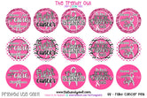 Fight Cancer! Pink Awareness - 1" Bottle Cap Images - INSTANT DOWNLOAD