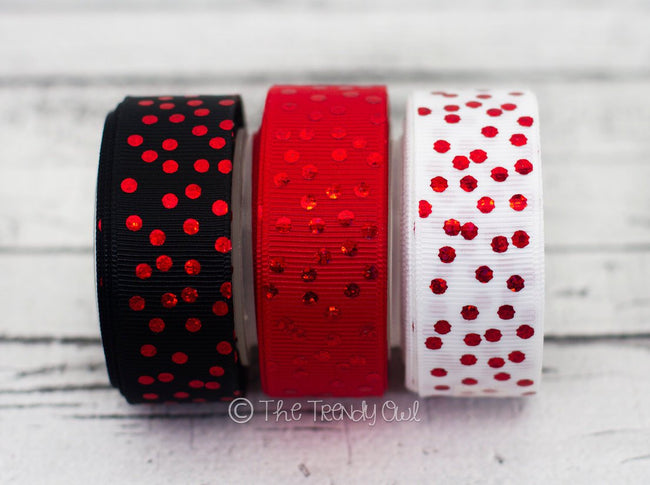 7/8" Red Laser Foil Flurry Dots - 5yd Roll