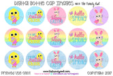 Hello Spring! I'm One Cute Chick - Easter Inspired- 1" BOTTLE CAP IMAGES - INSTANT DOWNLOAD