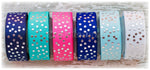 7/8" Silver Foil Flurry Dots - 5yd Roll