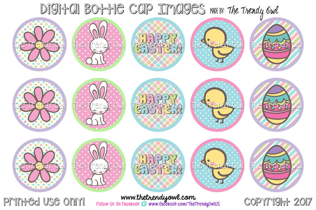 Happy Easter! - 1" BOTTLE CAP IMAGES - INSTANT DOWNLOAD