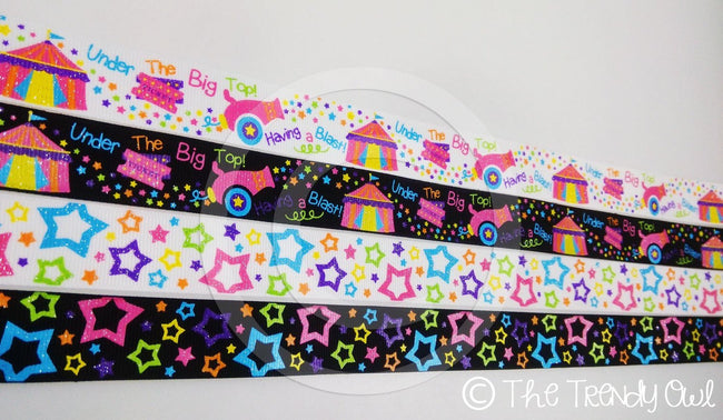 7/8" Under The Big Top - Having a Blast! - Circus Inspired - 5yd Roll