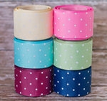 3/8", 7/8", 1.5" White Glittered Mini Dots - Shabby Chic Tea Party Inspired - 5yd Roll