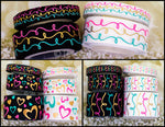 3/8", 7/8" & 1.5" Doodles, Hearts & Stripes - Back To School Collection  - 5yd Roll
