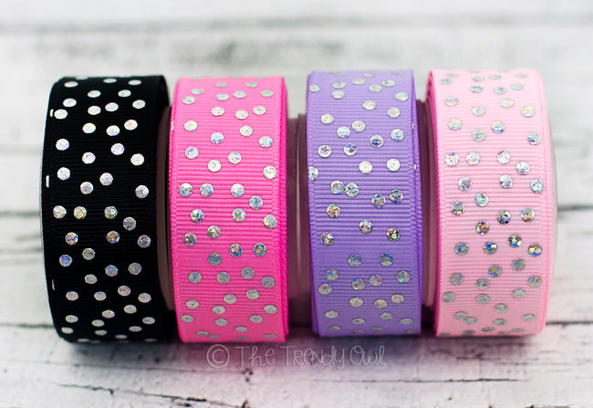 7/8" Silver Laser Foil Flurry Dots - 5yd Roll