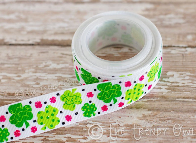 7/8" Pinch Proof Clovers - St. Patrick's Day Inspired - 5yd Roll