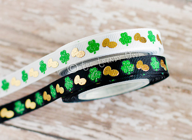 3/8" Gold Coins and Clovers - 5yd Roll