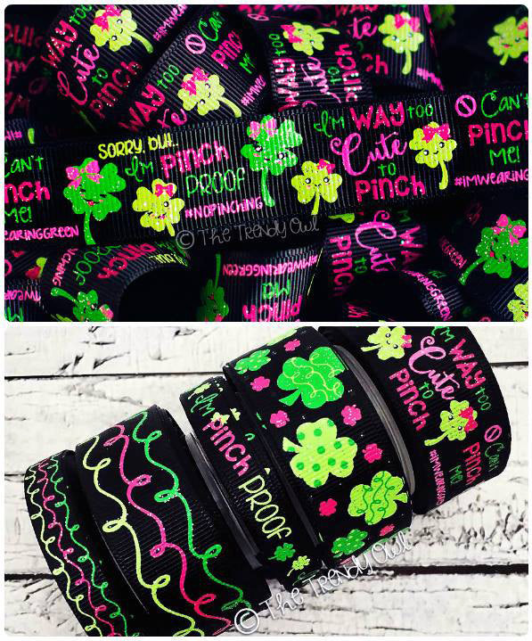 3/8" & 7/8" St. Patrick's Day Inspired Prints - 5yd Roll
