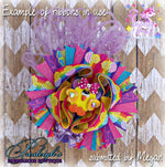 3/8" & 7/8" Hot Pink Glitter Doodle Swirls - 5yd Roll