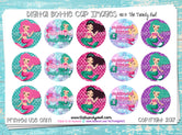 Mermaid Kisses & Starfish Wishes - 1" BOTTLE CAP IMAGES - INSTANT DOWNLOAD