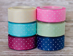 3/8", 7/8", 1.5" White Glittered Mini Dots - Shabby Chic Tea Party Inspired - 5yd Roll