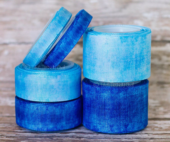 3/8", 7/8" & 1.5"  Denim Print - 5yd Roll