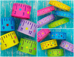 3/8", 7/8" & 1.5" Bright Back To School Rulers - 5yd Roll