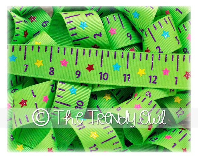 3/8", 7/8" & 1.5" Bright Back To School Rulers - 5yd Roll