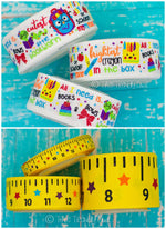 7/8" "Pray For My Teacher" & 3/8", 7/8", 1.5" Rulers - Back To School Inspired - 5yd Roll