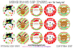 Cute Christmas Faces - Winter Themed - 1" Bottle Cap Images - INSTANT DOWNLOAD