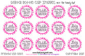 Pink Leopard Sisters Themed - 1" BOTTLE CAP IMAGES - INSTANT DOWNLOAD