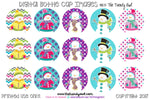 Trendy Snowmen - Winter Themed - 1" BOTTLE CAP IMAGES - INSTANT DOWNLOAD