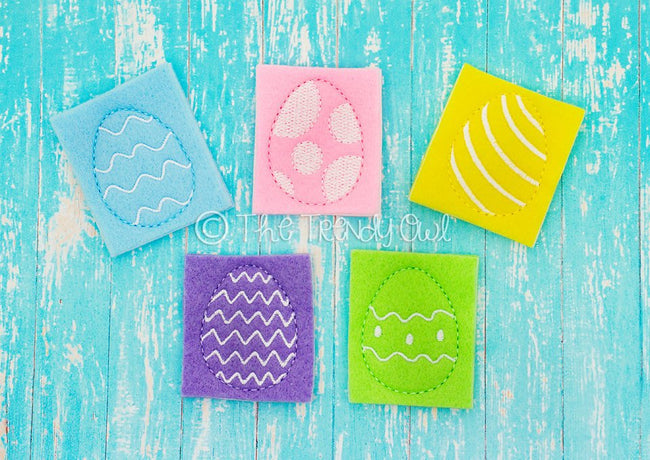 5pc. Easter Eggs Feltie Set - UNTRIMMED