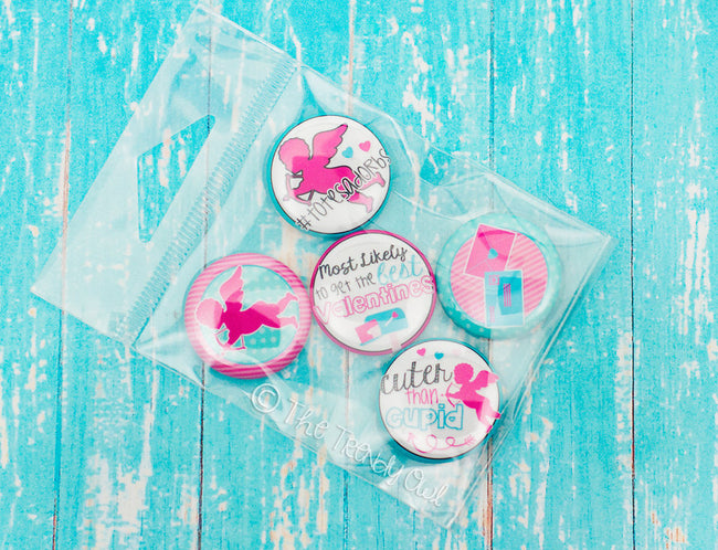 Flat Back Buttons M2M Cuter Than Cupid! Valentine's Day Collection - 5pc Set