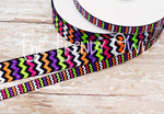 3/8" & 7/8" Halloween Inspired Glitter Dots and Chevron - 5yd Roll