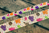 3/8" & 7/8" Whimsy Leaves with Gold Foil - By The Yard