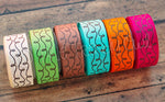 3/8" & 7/8" Fall Inspired Brown Ink with Gold Glitter Doodle Swirls - 5yd Roll
