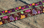3/8" & 7/8" Whimsy Leaves with Gold Foil - By The Yard