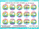 Unicorns/Rainbows - "Free to be Me" on Pastel Rainbow Ombre - 1" BOTTLE CAP IMAGES - INSTANT DOWNLOAD