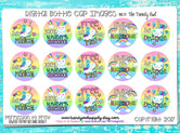 Unicorns/Rainbows - "Free to be Me" on Pastel Rainbow Ombre - 1" BOTTLE CAP IMAGES - INSTANT DOWNLOAD