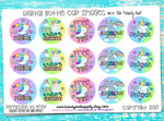 Unicorns/Rainbows "Free to be Me" on Pastel Rainbow TieDye - 1" BOTTLE CAP IMAGES - INSTANT DOWNLOAD