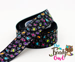 7/8" Bright Glittered Leopard Print - 5yd Roll
