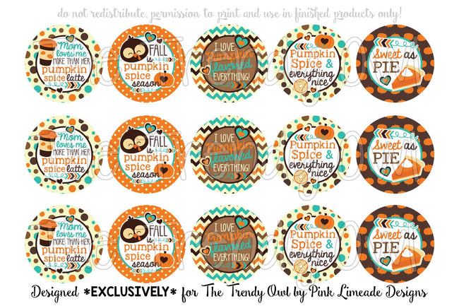 Pumpkin EVERYTHING! Pumpkin Spice Inspired - 1" BOTTLE CAP IMAGES - INSTANT DOWNLOAD